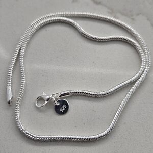 925 Sterling Silver 3mm Round Snake Chain Necklace for Men and women 20"